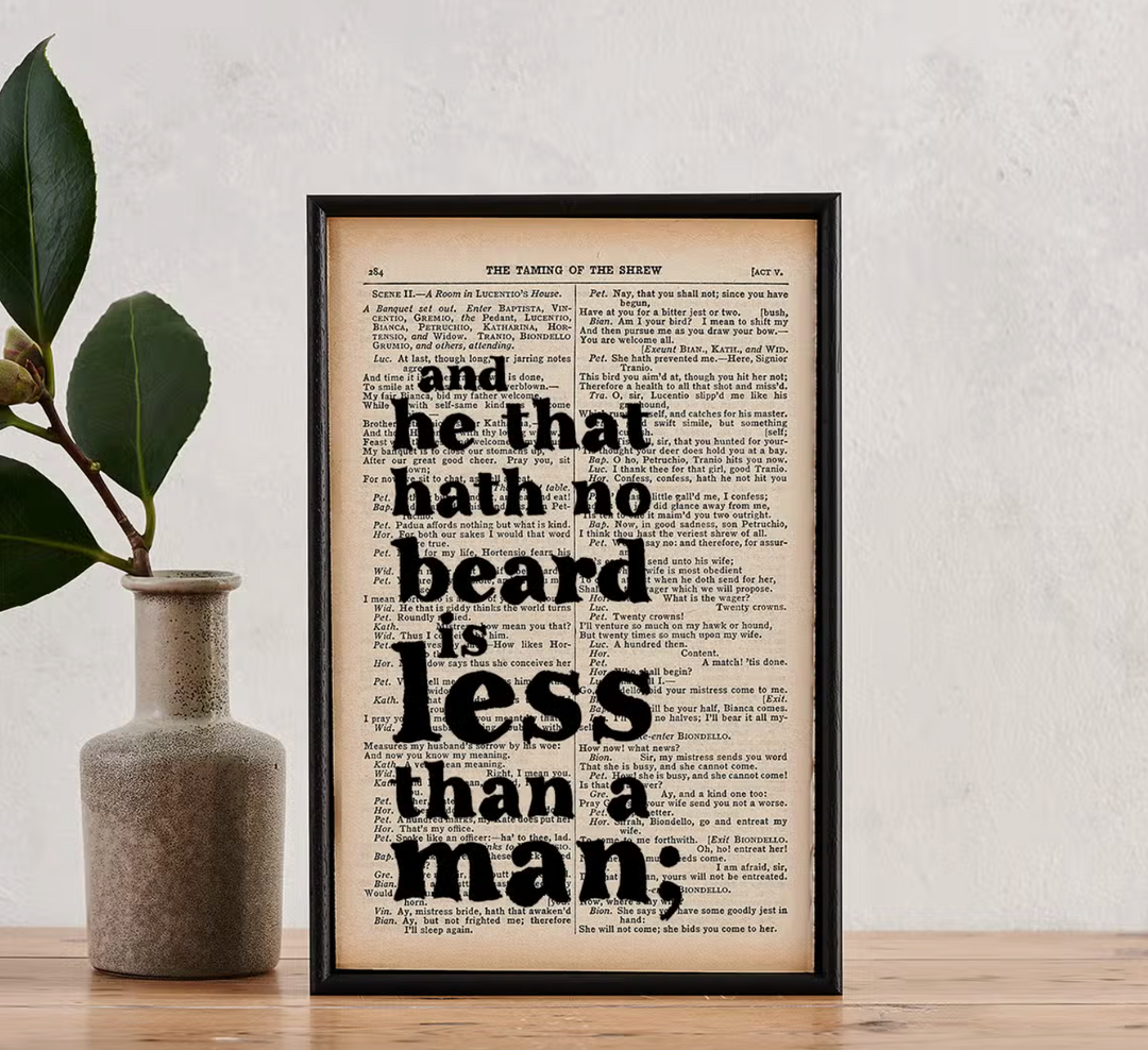Shakespeare Framed Quote Book Page Print