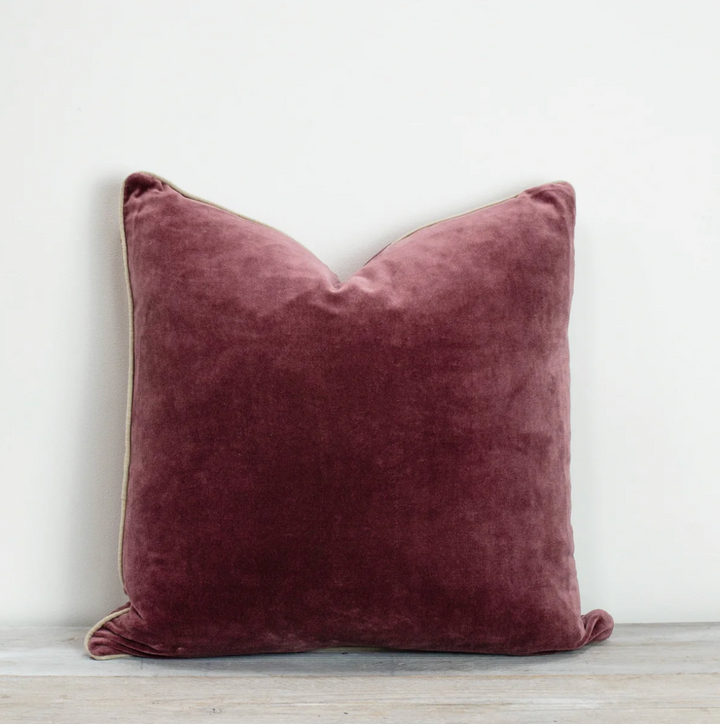 Also Home - Unari Velvet Cushion - Pomegranate