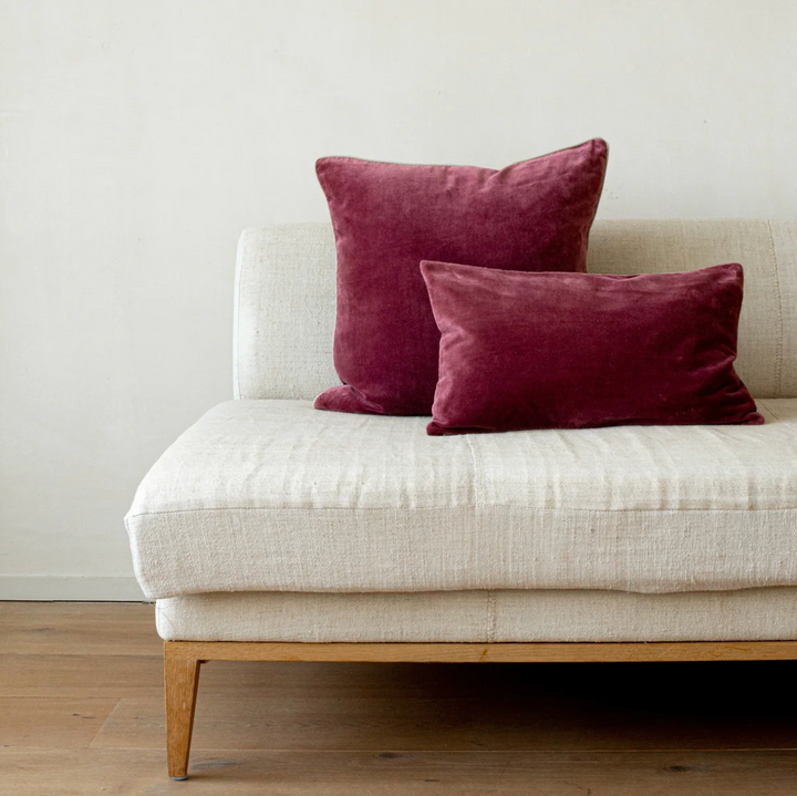 Also Home - Unari Velvet Cushion - Pomegranate