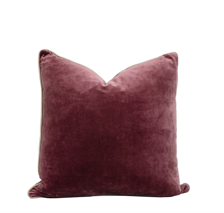 Also Home - Unari Velvet Cushion - Pomegranate