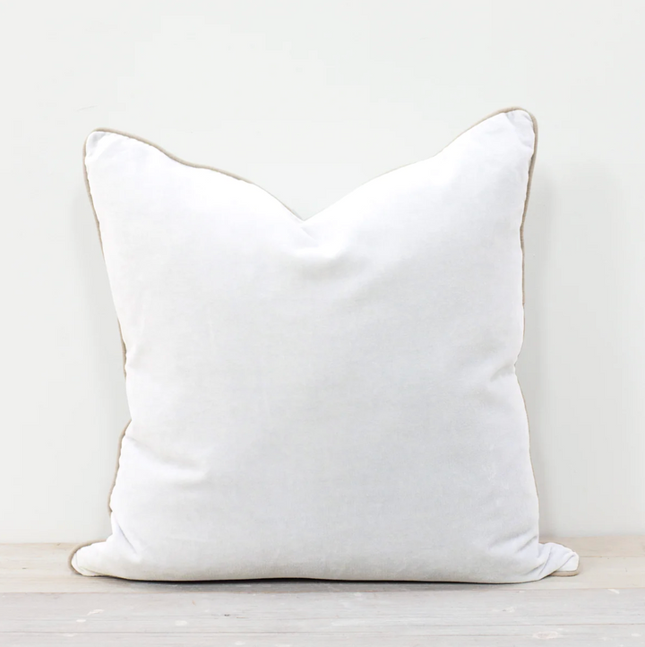 Also Home - Unari Velvet Cushion - Chalk White