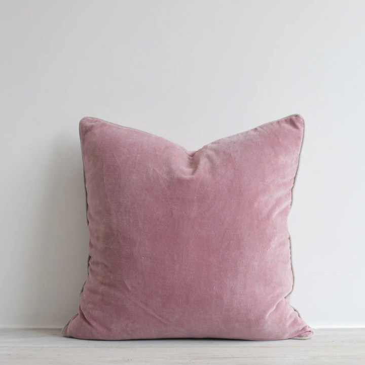 Also Home - Unari Velvet Cushion - Washed Mauve