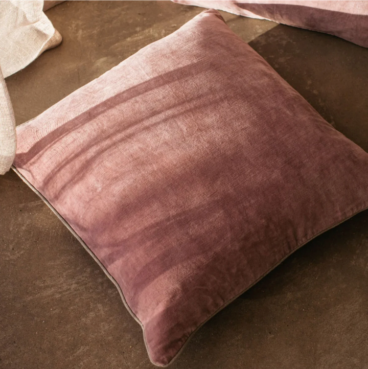 Also Home - Unari Velvet Cushion - Washed Mauve