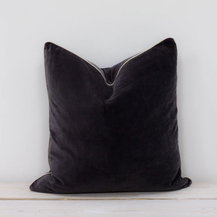 Also Home - Unari Velvet Cushion - Slate Grey