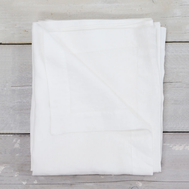 Also Home - Washed Linen Tablecloth - White