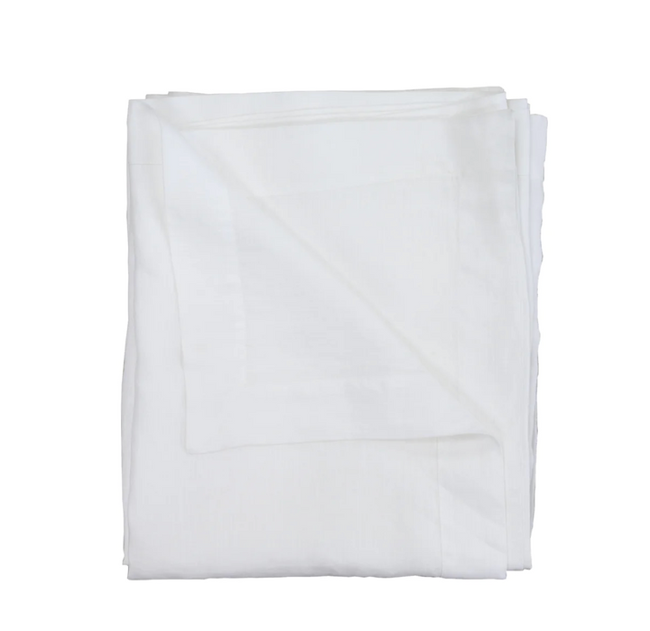Also Home - Washed Linen Tablecloth - White