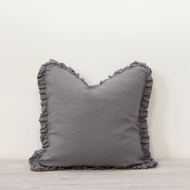 Also Home - Oli Linen Cushion - Pewter Grey