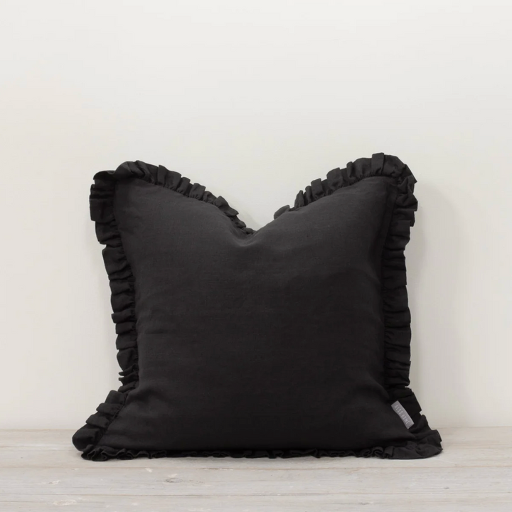 Also Home - Oli Linen Cushion - Black