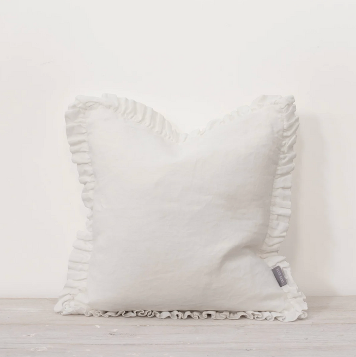 Also Home - Oli Linen Cushion - White