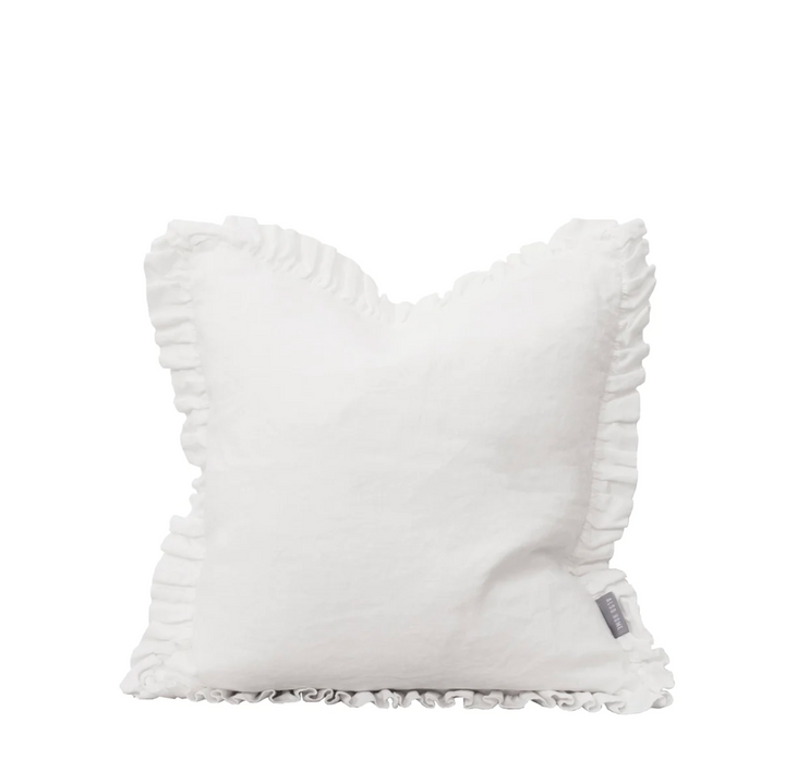 Also Home - Oli Linen Cushion - White