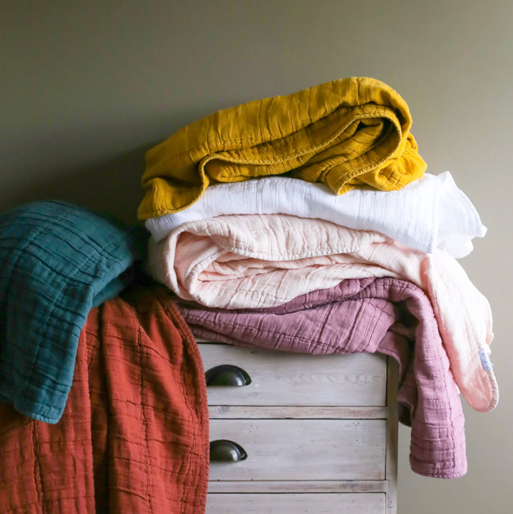 Also Home - Nora Grid Throw - Pomegranate