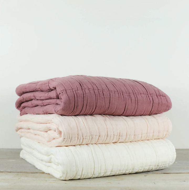 Also Home - Nora Grid Throw - Pomegranate
