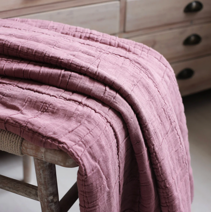 Also Home - Nora Grid Throw - Pomegranate