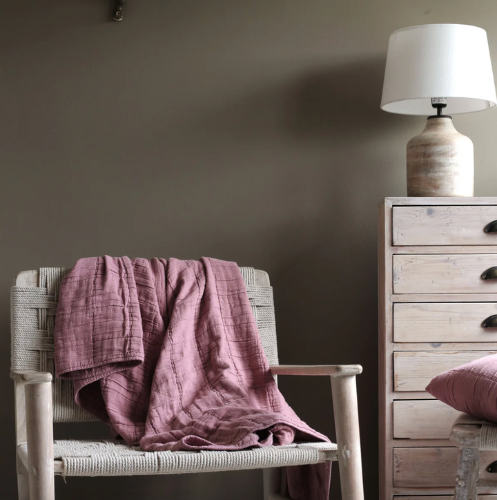 Also Home - Nora Grid Throw - Pomegranate
