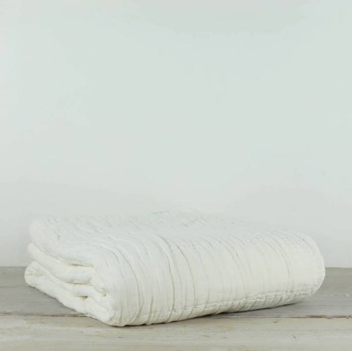 Also Home - Nora Grid Throw - White