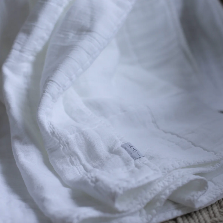 Also Home - Nora Grid Throw - White
