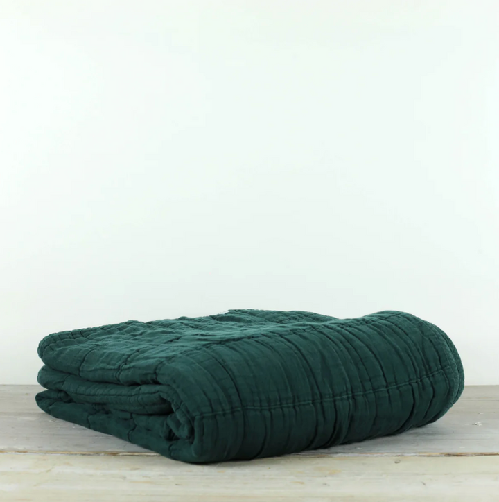 Also Home - Nora Grid Throw - Pine Green