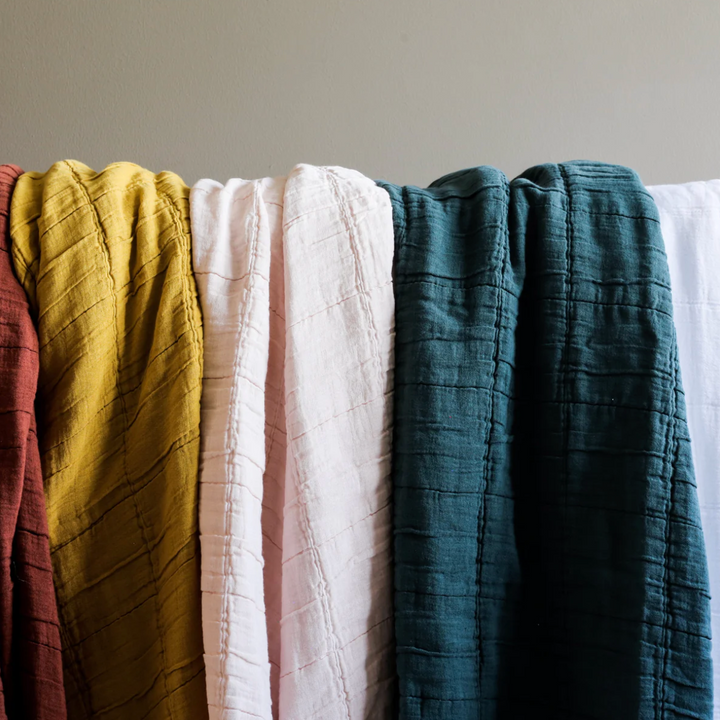 Also Home - Nora Grid Throw - Pine Green