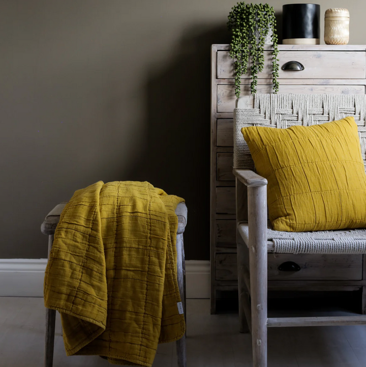 Also Home - Nora Grid Throw - Turmeric