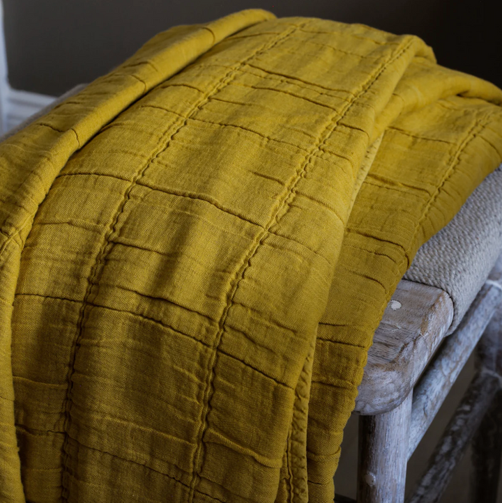 Also Home - Nora Grid Throw - Turmeric