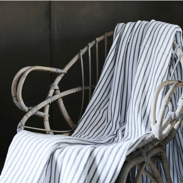 Also Home - Hikari Striped Throw - Grey & White