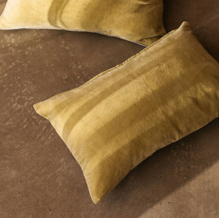 Also Home - Misi Velvet Cushion - Washed Olive