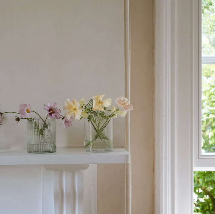 MeanWhile - Wide Ribbed Glass Vase