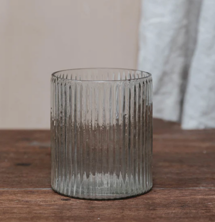 MeanWhile - Wide Ribbed Glass Vase