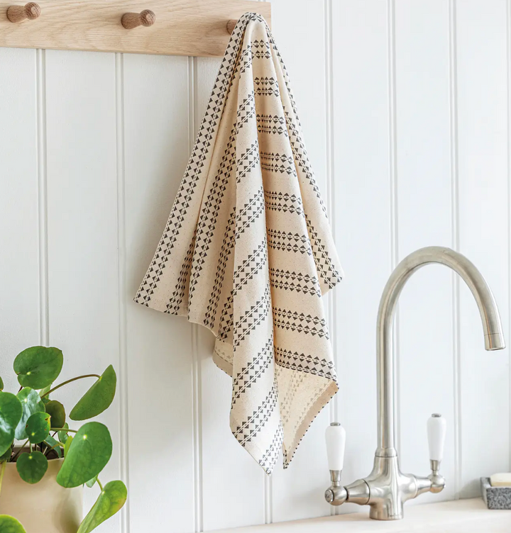 Geo Striped Cotton Tea Towels - Set Of 2