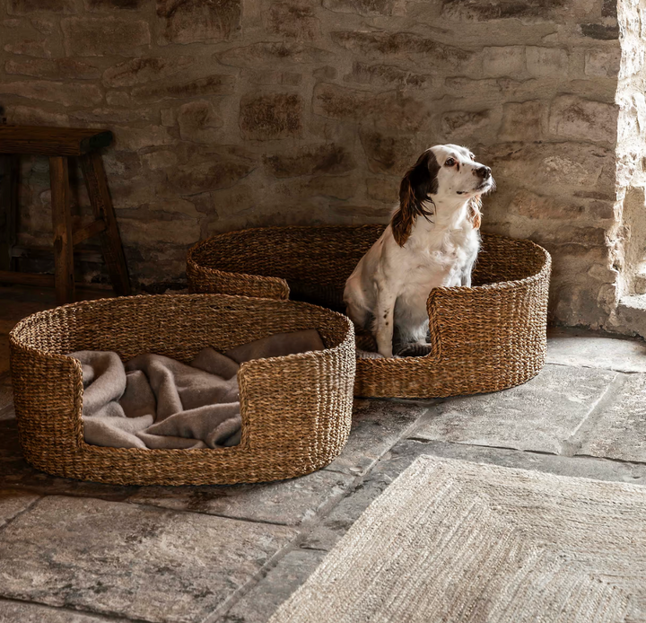 Natural Seagrass Dog Beds - Set Of 2