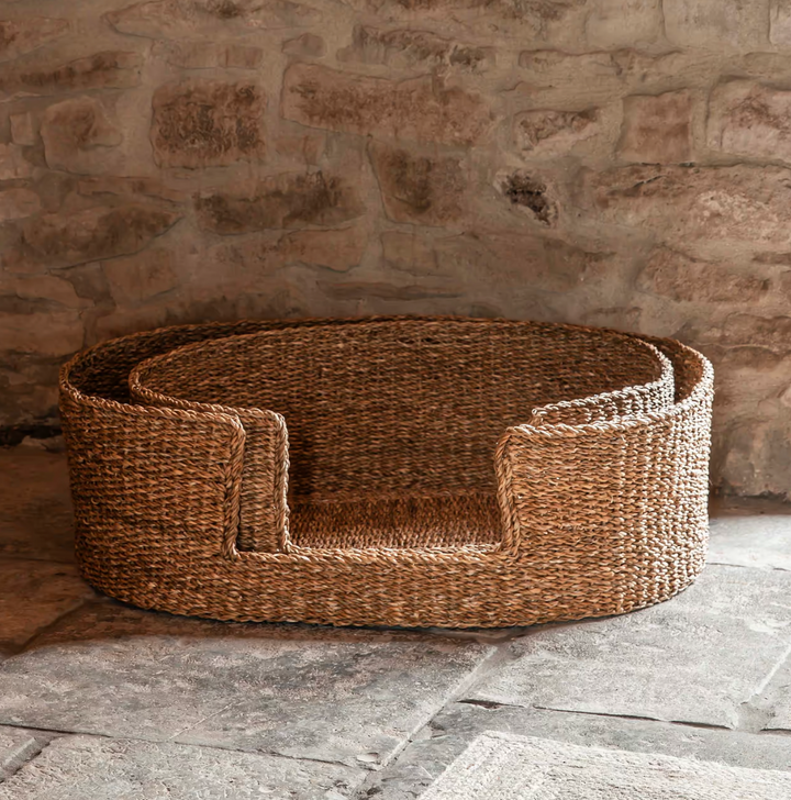 Natural Seagrass Dog Beds - Set Of 2