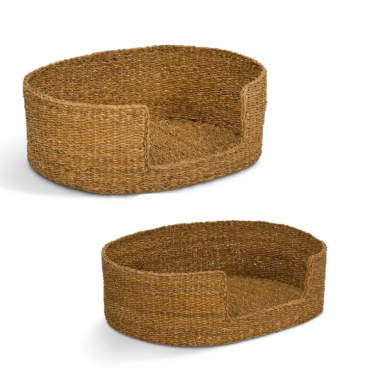 Natural Seagrass Dog Beds - Set Of 2