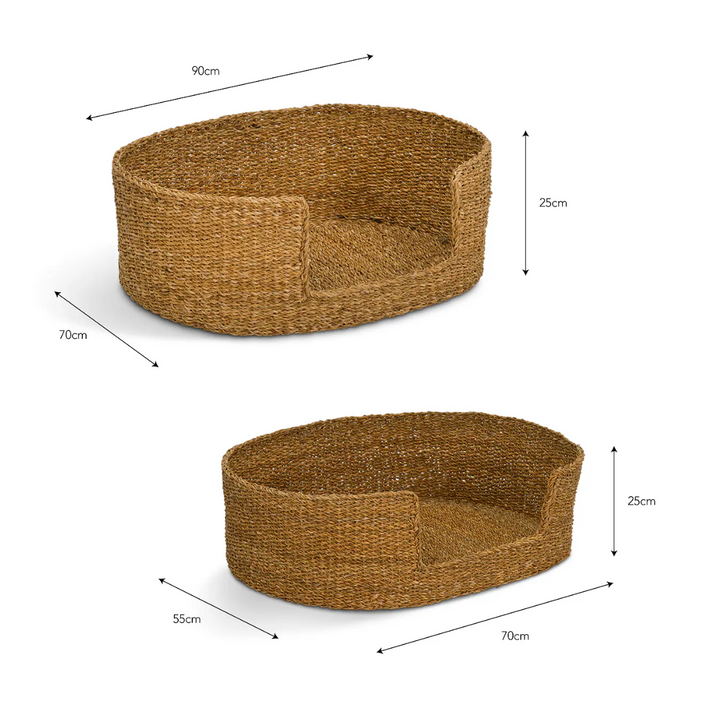 Natural Seagrass Dog Beds - Set Of 2