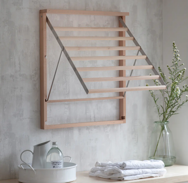 Natural Wood Laundry Room Wall Dryer