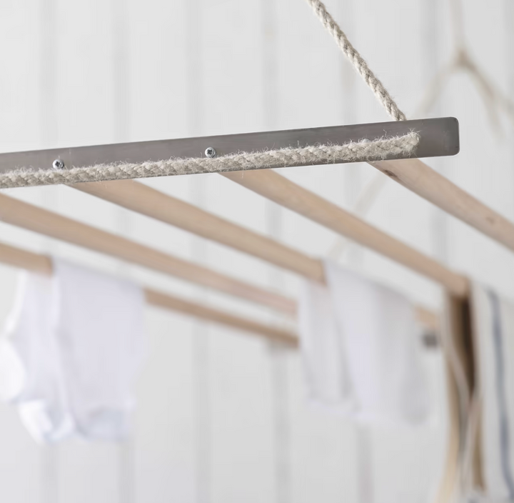 Laundry Room Ceiling Dryer - Natural Wood