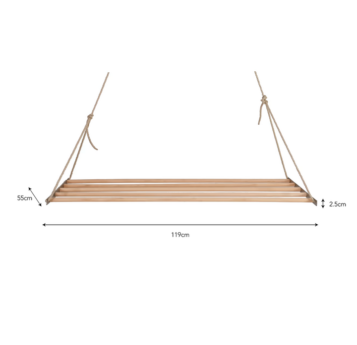 Laundry Room Ceiling Dryer - Natural Wood