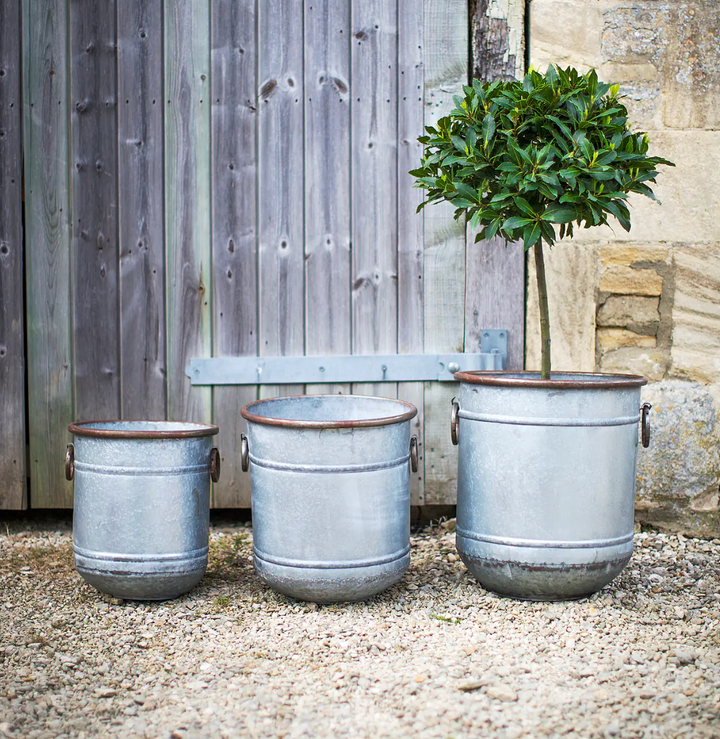 Galvanised Steel Planters - Set Of 3