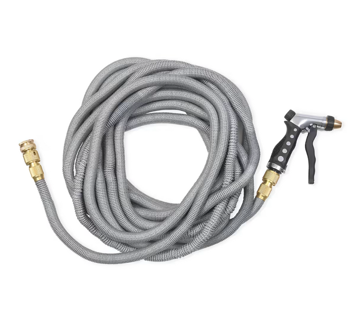 30m Hose Pipe & Adjustable Spray Gun - Grey