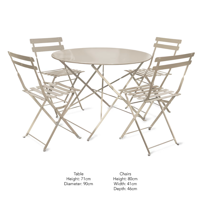 4 Seater Bistro Set - Clay Beige