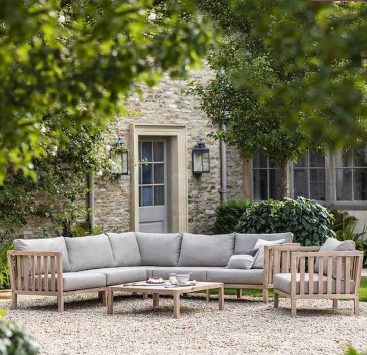 Outdoor Acacia Wood Corner Sofa Set