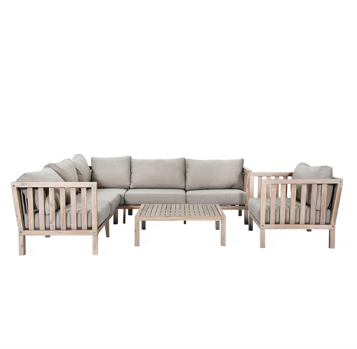 Outdoor Acacia Wood Corner Sofa Set