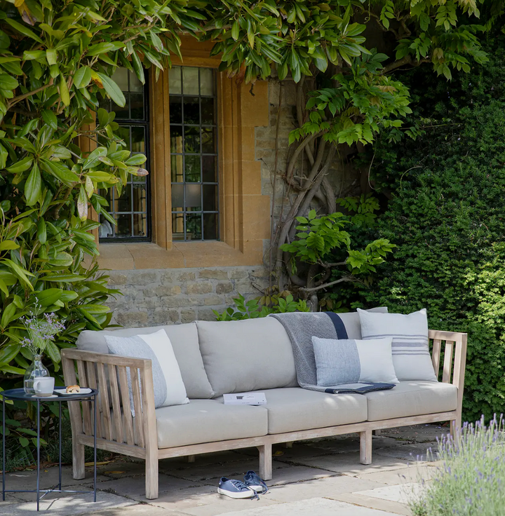 Outdoor Acacia Wood 3 Seater Sofa