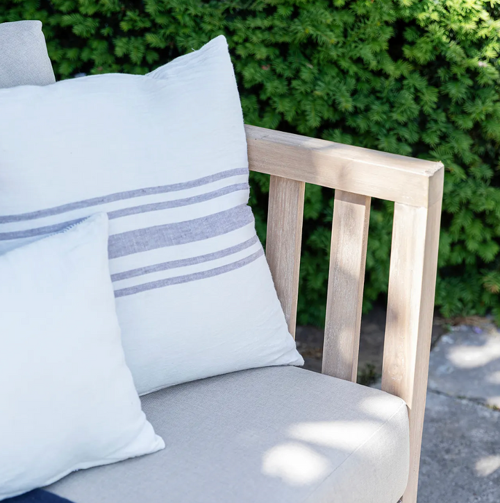 Outdoor Acacia Wood 3 Seater Sofa