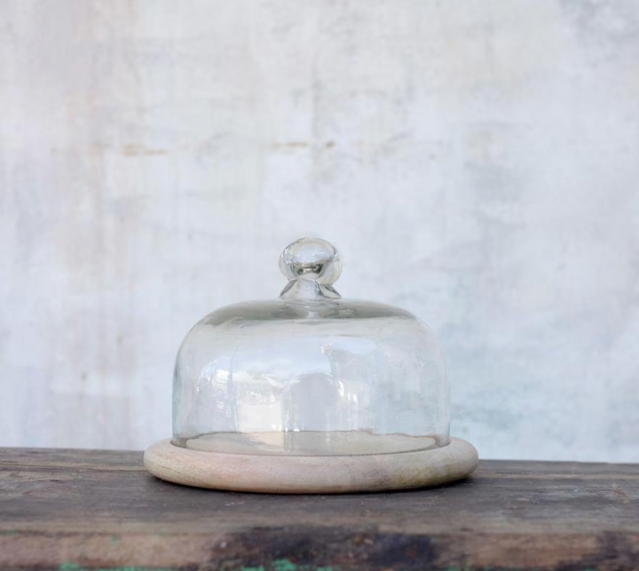 Nkuku - Recycled Glass & Wooden Kitchen Bell Dome
