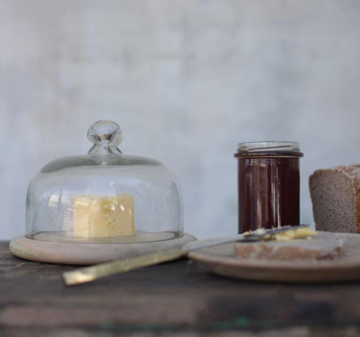 Nkuku - Recycled Glass & Wooden Kitchen Bell Dome