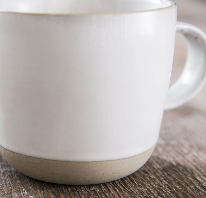 Set Of 2 Mugs - White & Natural