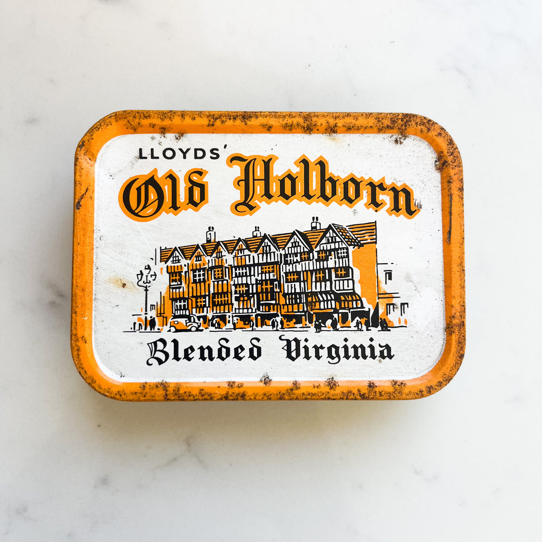 Lloyd’s Vintage Old Holborn Tobacco Tin – Rare White & Orange Edition
