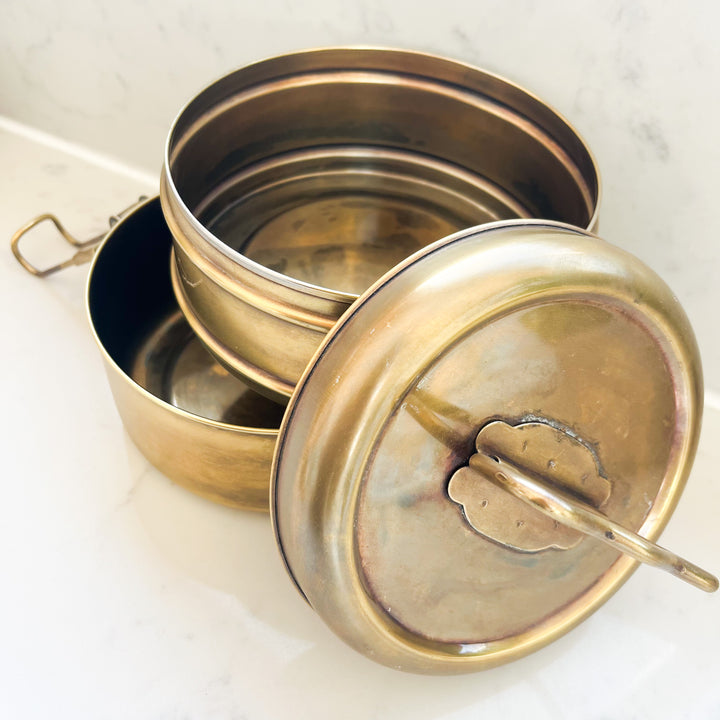 Brass Tiffin Storage Tin