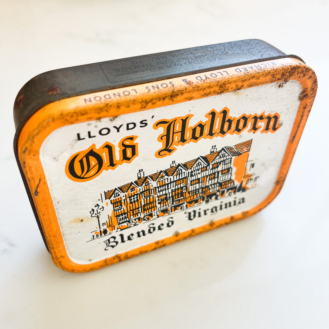 Lloyd’s Vintage Old Holborn Tobacco Tin – Rare White & Orange Edition