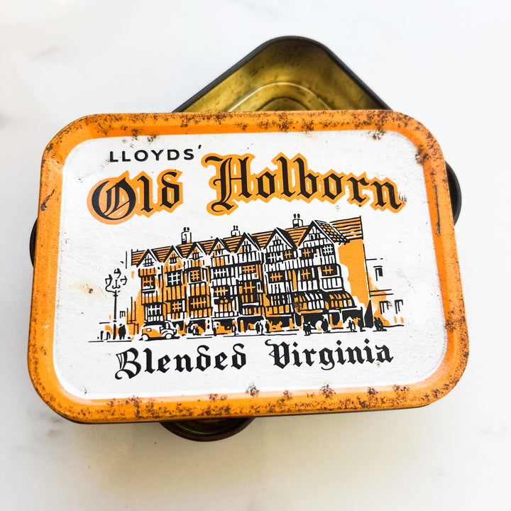 Lloyd’s Vintage Old Holborn Tobacco Tin – Rare White & Orange Edition